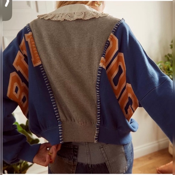 NWT Urban Outfitters BDG Patchwork Bulldog Varsity 76 Sweatshirt | Size L - Picture 8 of 12